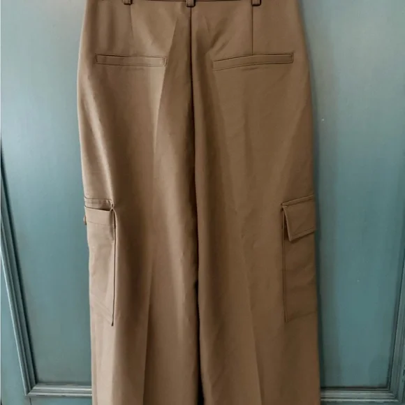 The Frankie Shop Khaki Wide Leg Cargo Pants - Picture 6 of 7